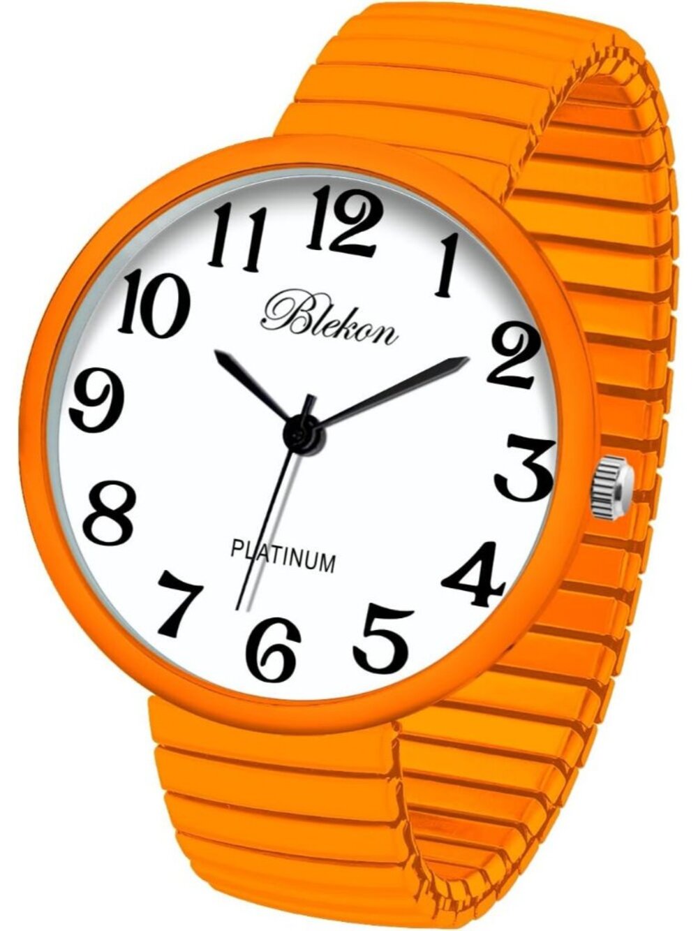 Women's Orange New Super Large Face Stretch Band Japanese Movement Fashion Watch